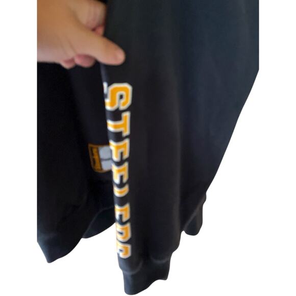 Pittsburgh Steelers Hoodie Sweatshirt Men’s L Black NFL Pullover Fleece Jacket - Picture 4 of 9